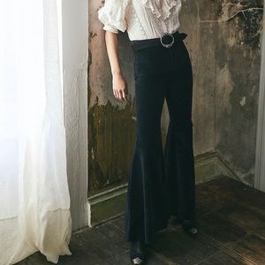 Free People Just Float On Velvet Flare Jeans, Black Size 27 New With Tags!